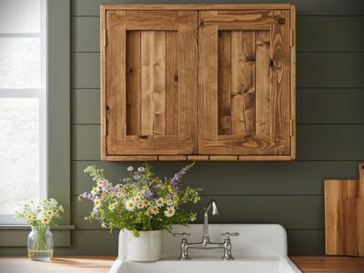 Kitchen cabinet in dark wood, refined rustic wooden wall cabinet custom handmade in Somerset UK -edited_1