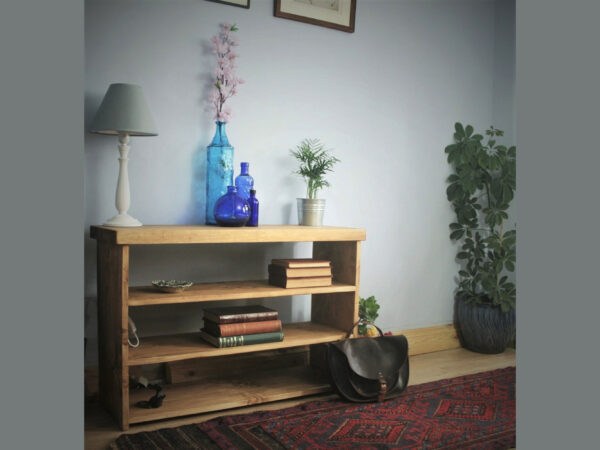 Wooden hallway slim console table.