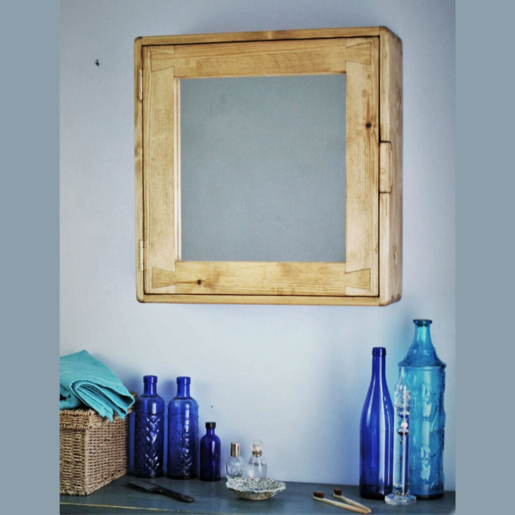 Rustic mirror door bathroom 56H x 54W x 18D cm