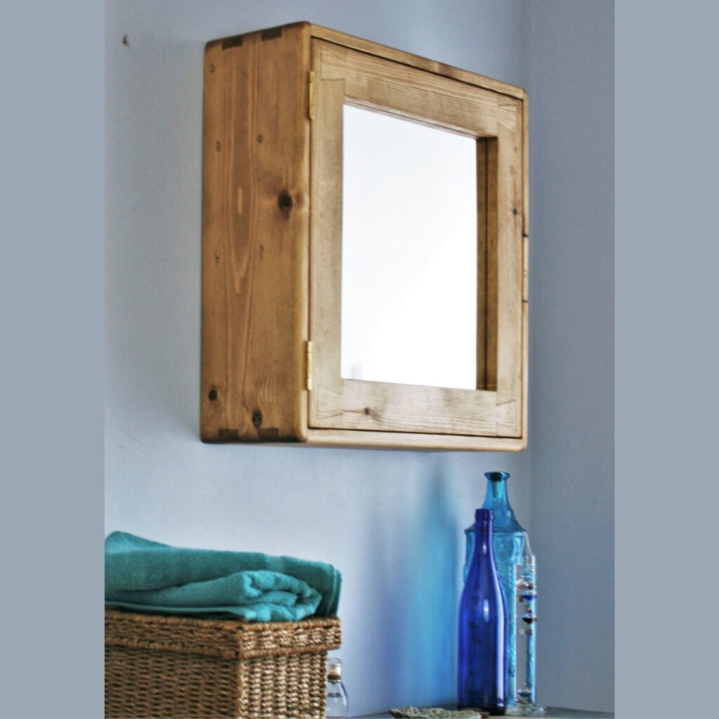 Rustic mirror door bathroom 56H x 54W x 18D cm