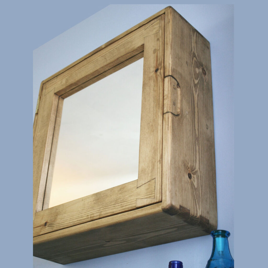 Rustic mirror door bathroom 56H x 54W x 18D cm