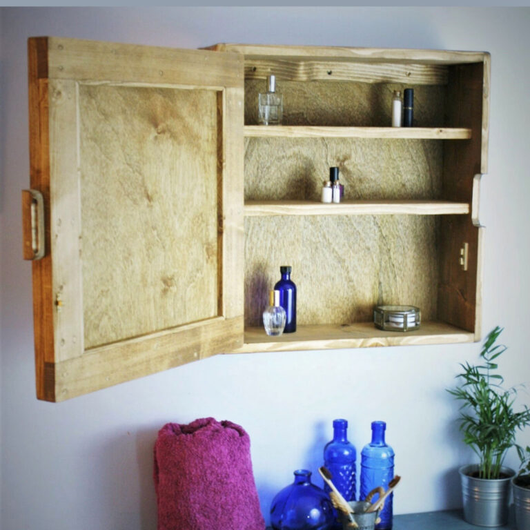 Rustic mirror door bathroom 56H x 54W x 18D cm