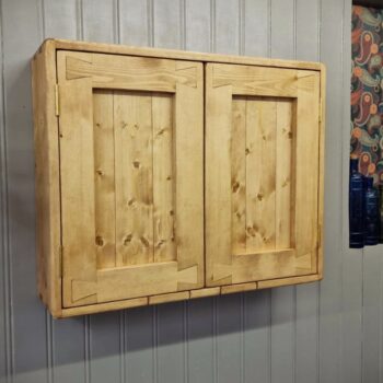 Kitchen cabinet in dark wood in light rustic pine pale wood option from Somerset UK