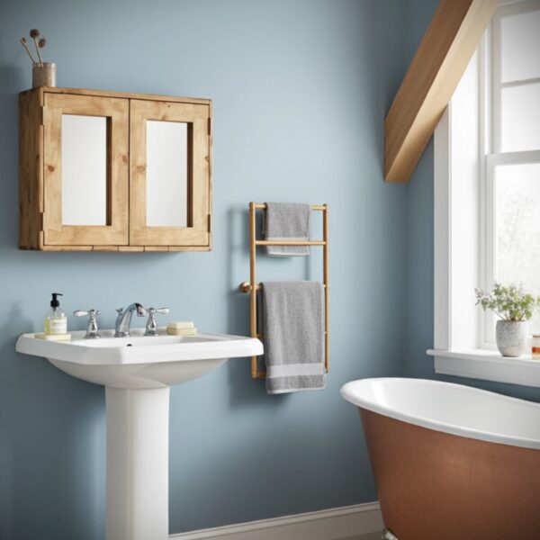 Wooden bathroom cabinet - 56 cm high x 70 cm wide x 18 cm deep - Image 2