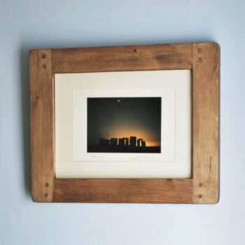 Rustic wooden picture photo frame, handmade artisan dark wood frame from Somerset UK.