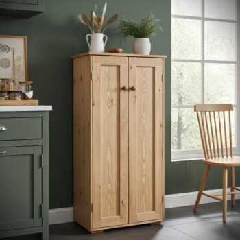 Kitchen larder pantry china cabinet, rustic tall wooden floor cabinet, custom handmade in Somerset UK -edited_1