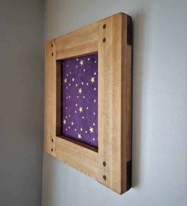 A4 wooden frame for photo and print, side view. Bespoke handmade in Somerset UK.