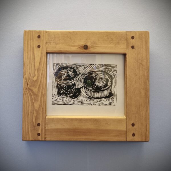 A4 Wooden frame for print and photo, boho artisan cabin home accessories and custom rustic wood gifts from Somerset UK
