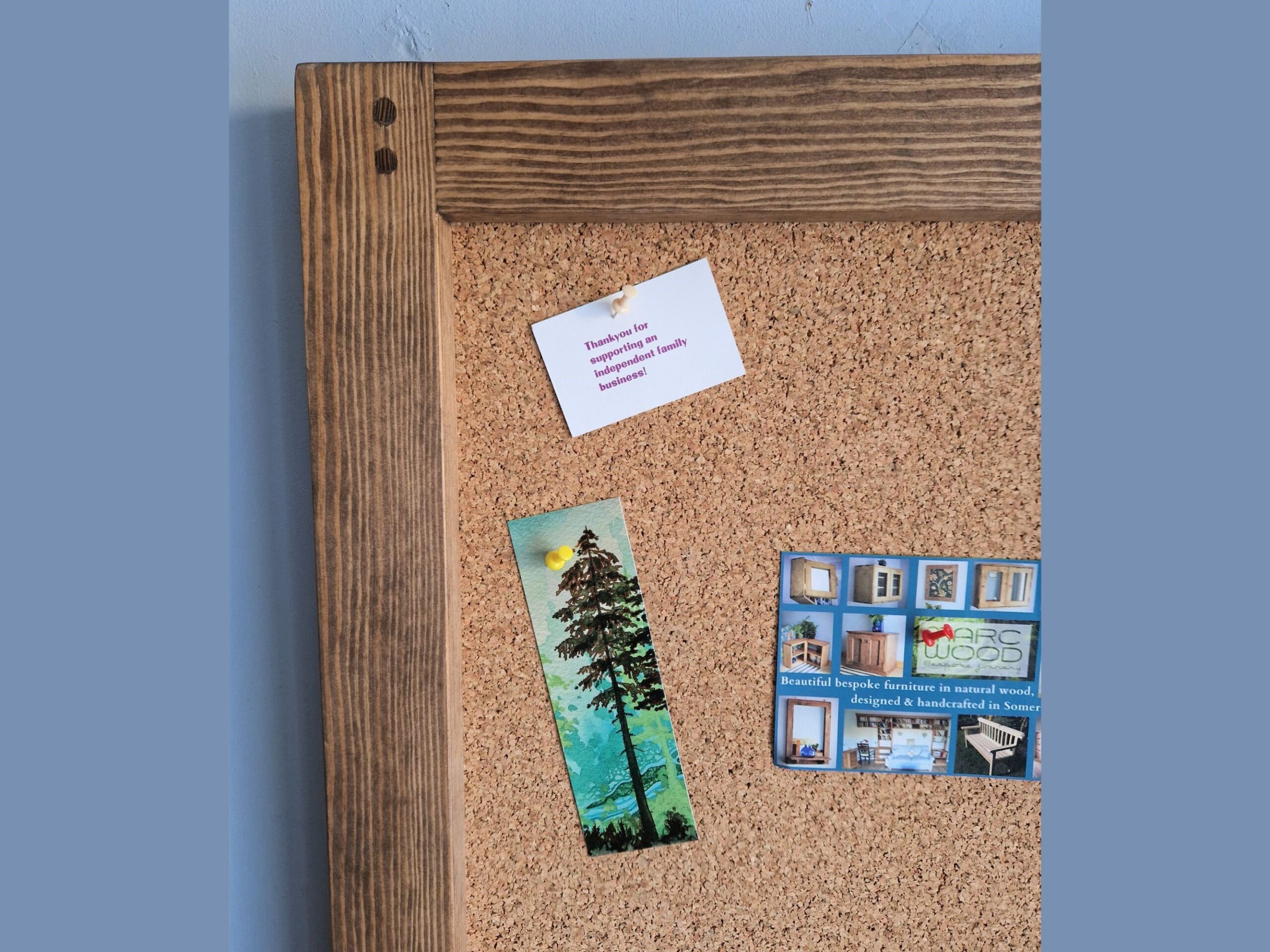 Wooden Chalk Cork Board Kitchen Pin Board with shelf