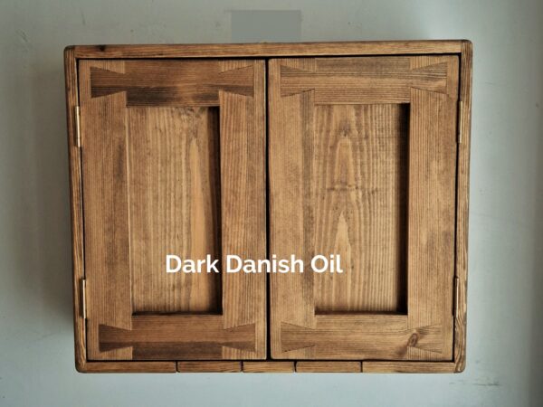 Wide wooden cabinet 50H x 60 x 14D cm DARK finish option