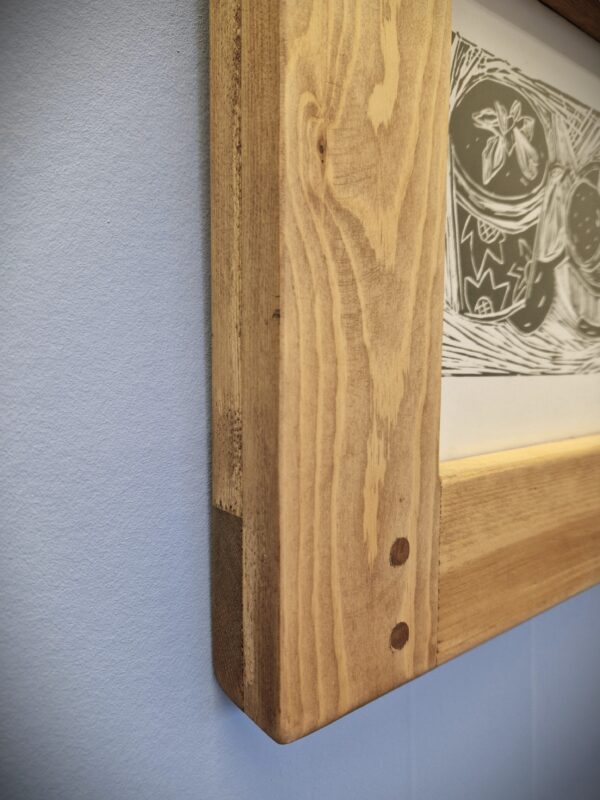 A4 Wooden Frame for print and photo, chunky dowel detail home accessories and wood gifts from Somerset UK