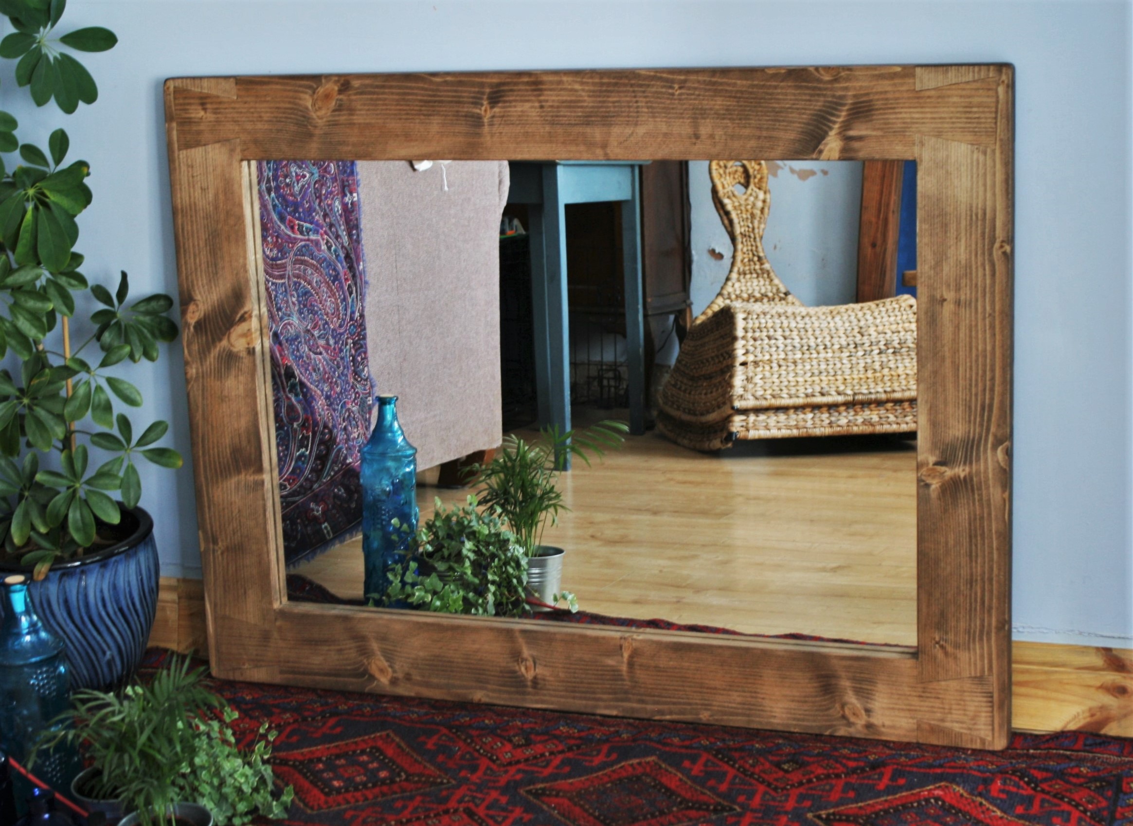 Dark Wood Frame Mirror