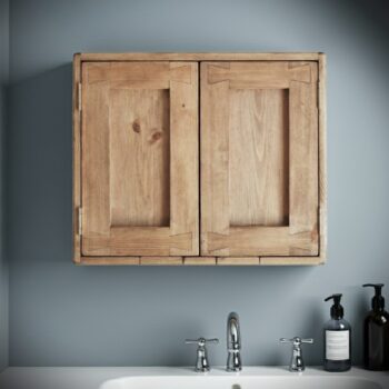 Bathroom cabinet without mirror, rustic wooden wall cupboard for cottage farmhouse, custom handmade in Somerset UK -edited_1