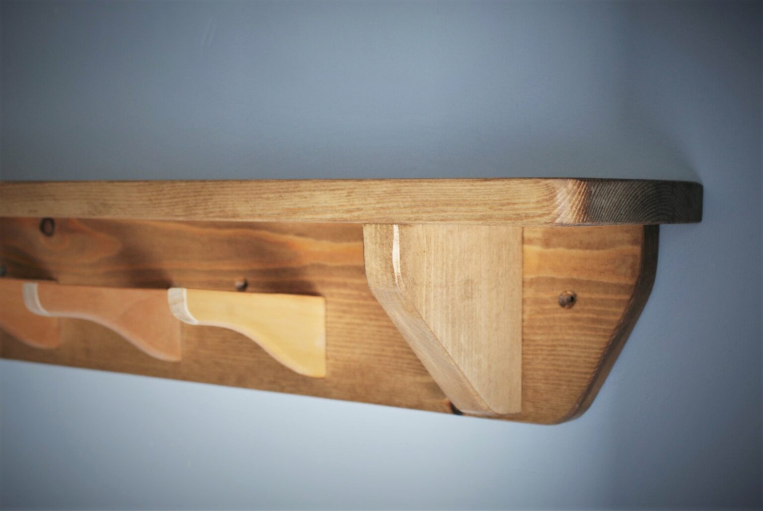 Kitchen shelf with hooks