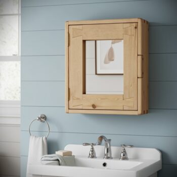 Small bathroom mirror cabinet for modern rustic bathroom, natural wood, custom handmade in Somerset UK -edited_1