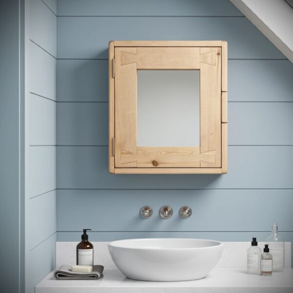 Small bathroom mirror cabinet for rustic natural wood medicine cabinet, custom handmade in Somerset UK -edited_1