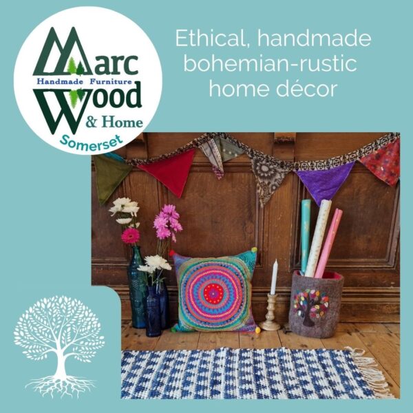 Ethical, fair trade bohemian rustic home accessories, rugs, cushions and décor from Somerset UK.