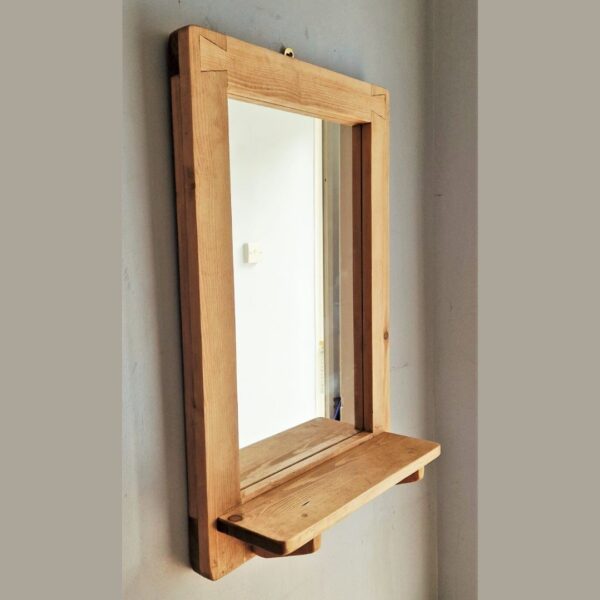 Rustic mirror with shelf, tall salon mirror and natural wooden hallway wall mirror from Somerset UK