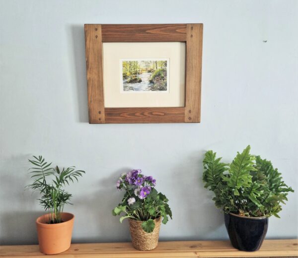 Chunky wooden rustic frame 11 x 14 inch handmade in Somerset UK in chunky rustic, sustainable natural wood
