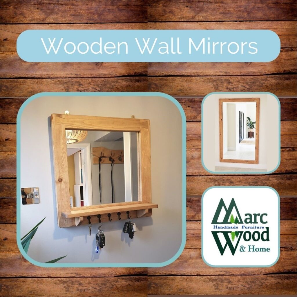 Customer Photos of our rustic handmade wooden wall mirrors from Somerset UK