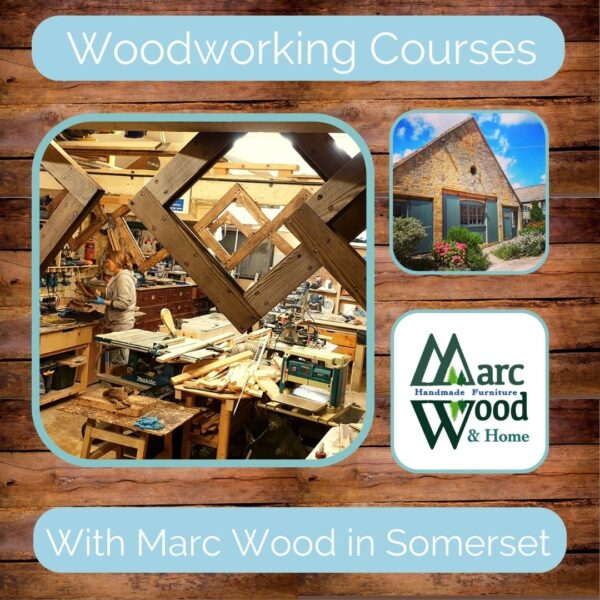 Woodworking courses in Somerset UK, adult beginners spend a day learning to craft your own artisan wooden picture frame or mirror with Marc Wood in our workshop