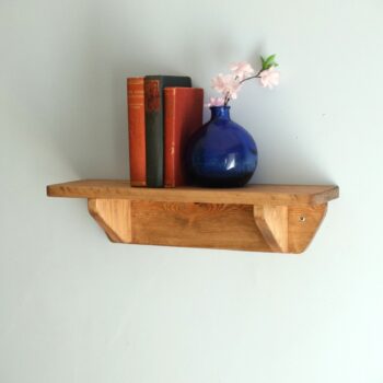 Small rustic wooden shelf, 44 cm modern farmhouse cottage style open shelving storage from Somerset UK.