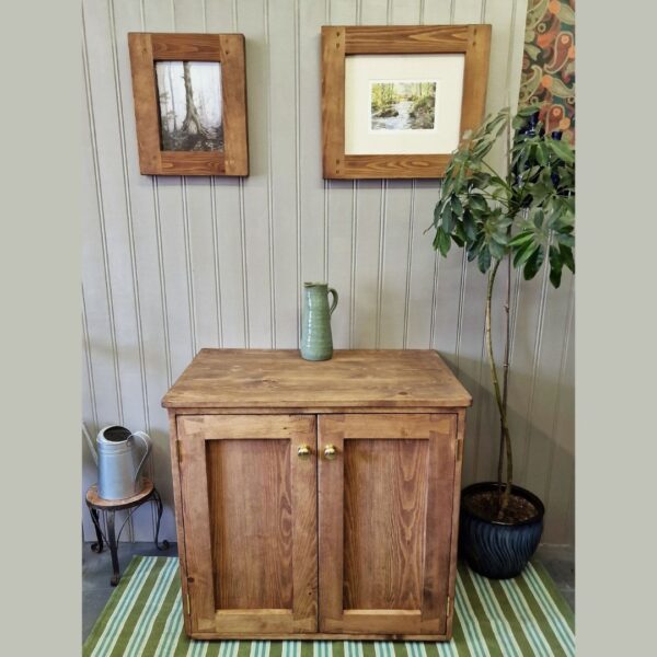 Dark wood bathroom vanity, freestanding sink stand cabinet in our modern rustic style, custom handmade in Somerset UK