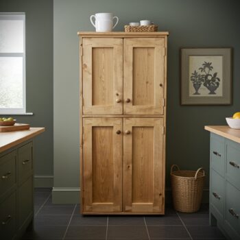 Large rustic larder cupboard, tall country cottage kitchen storage cabinet, custom handmade in Somerset UK -edited_1