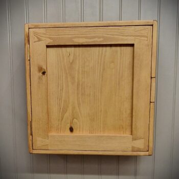 Natural wood bathroom cabinet, large medicine wall cabinet in modern rustic minimalist style handmade in Somerset UK