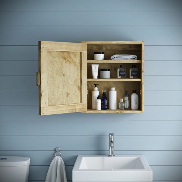 Wooden bathroom cabinet, large over sink medicine cabinet for cottage farmhouse bathroom, custom handmade in Somerset UK -edited_1