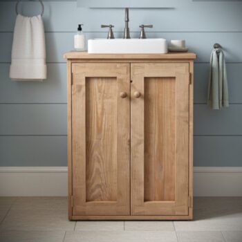 Wooden bathroom vanity cabinet, large rustic sink stand with doors, custom handmade in Somerset UK -edited_1