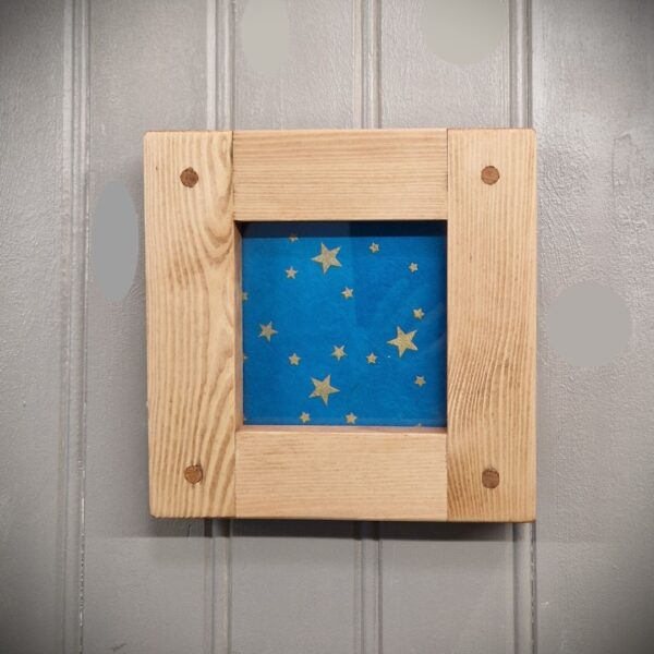Small rustic wooden frame, chunky wood mini photo and picture frame in light and dark wood, custom made in Somerset UK