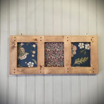 Large wooden picture & photo frame for multiple 10x8 inch images in chunky dark wood, 8 x 10 multi frame, custom made in UK