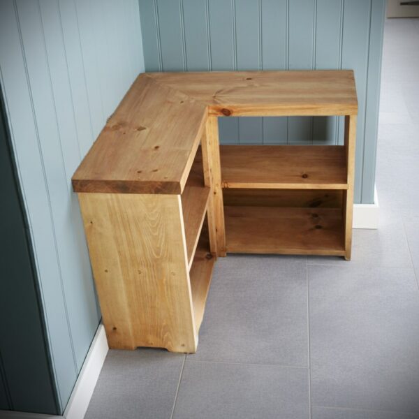 Low wooden corner bookcase - 75 cm x 75 cm x 60 H x 29 D cm - Image 2