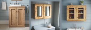 Beautiful bathroom furniture, cabinets, vanity sink stands and shelves - handmade in Somerset UK from sustainable, natural wood